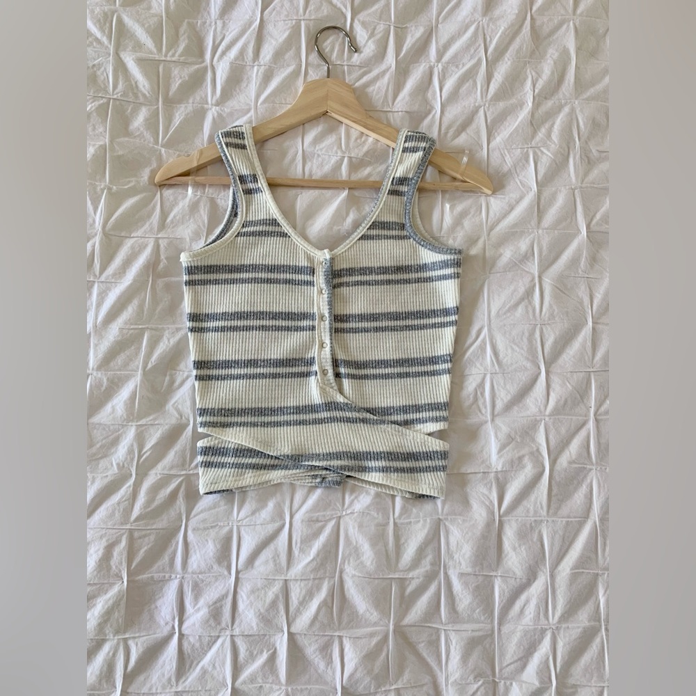 Vintage Havana Striped Wrap Crop Tank